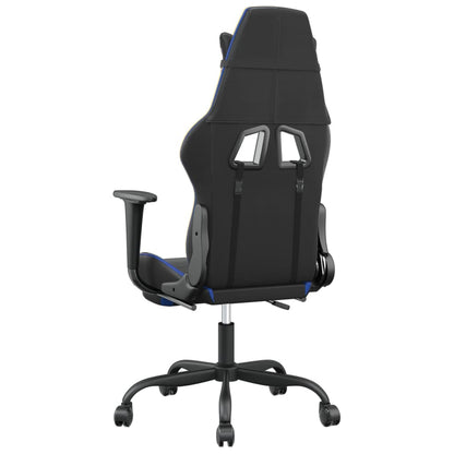 Cadeira de jogos e massagem e preto e imitação do pé azul