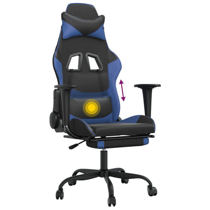 Cadeira de jogos e massagem e preto e imitação do pé azul