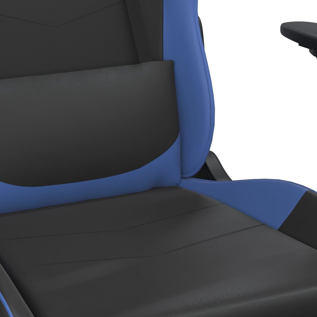 Cadeira de jogos e massagem e preto e imitação do pé azul