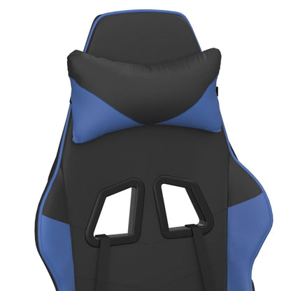 Cadeira de jogos e massagem e preto e imitação do pé azul