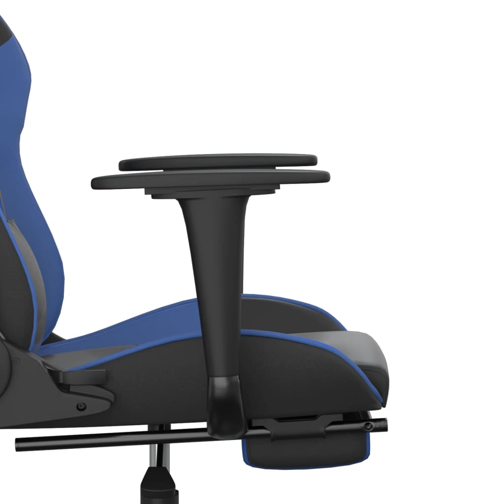 Cadeira de jogos e massagem e preto e imitação do pé azul