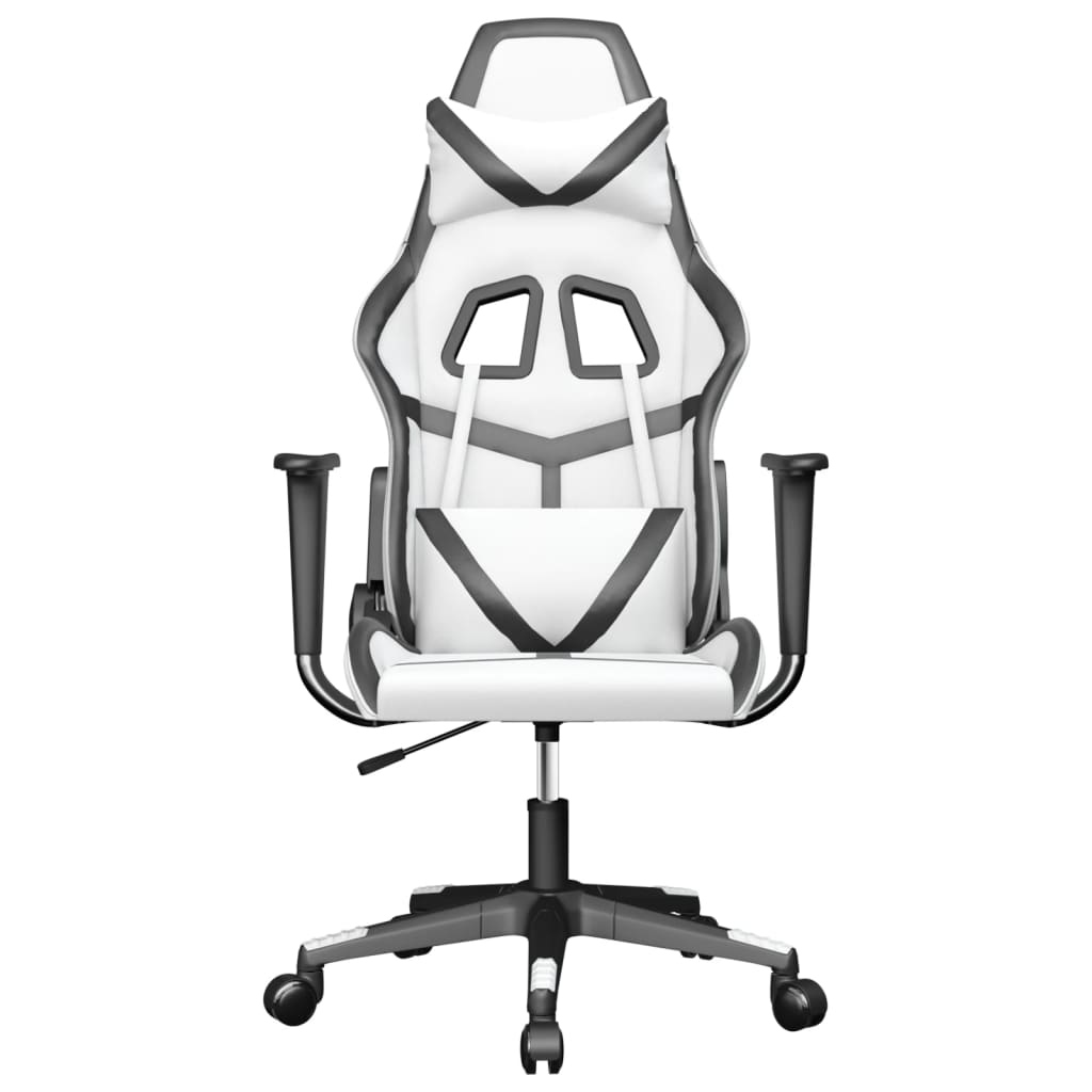 Cadeira de jogos e couro de massagem branca e preta