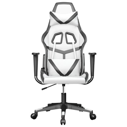 Cadeira de jogos e couro de massagem branca e preta