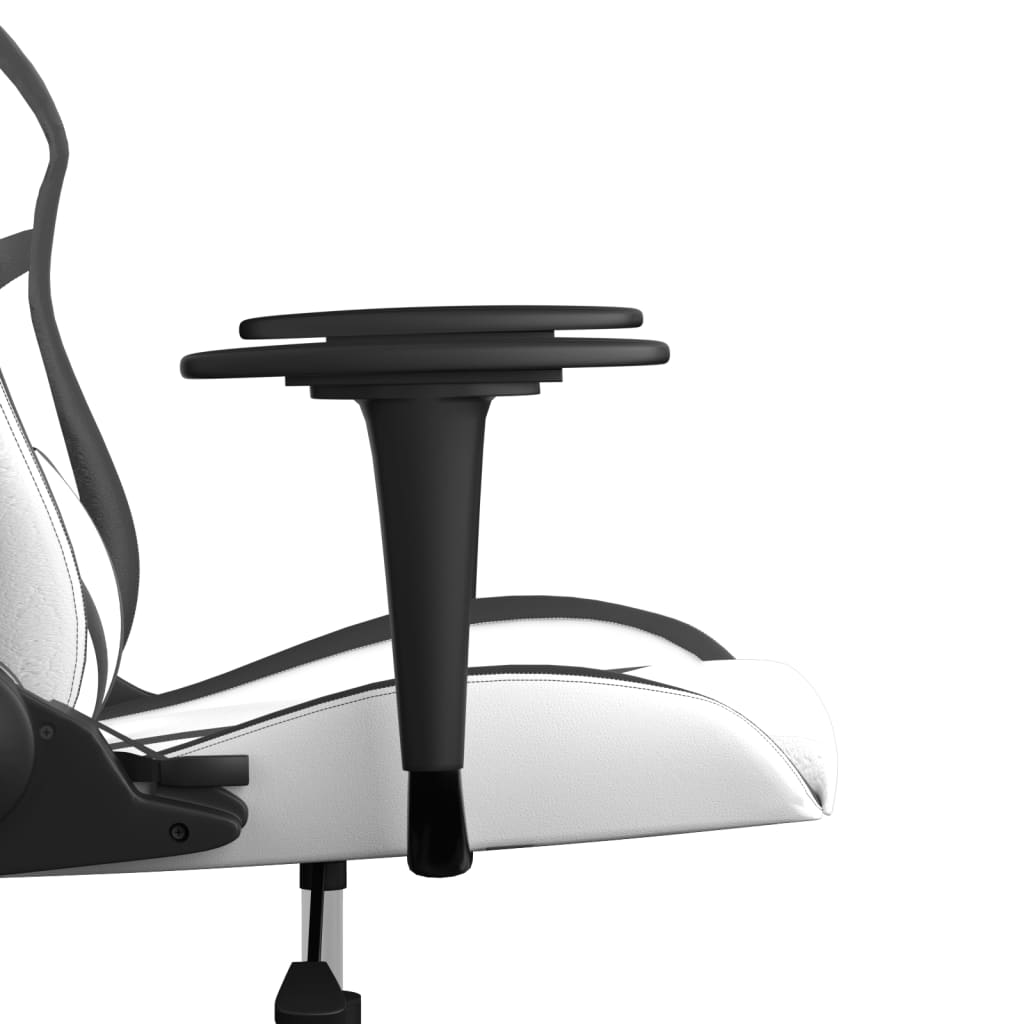 Cadeira de jogos e couro de massagem branca e preta