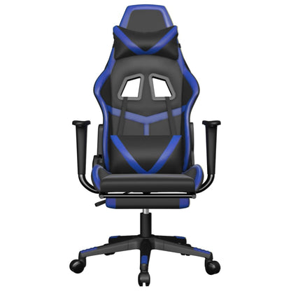 Cadeira de jogos e massagem e preto e imitação do pé azul