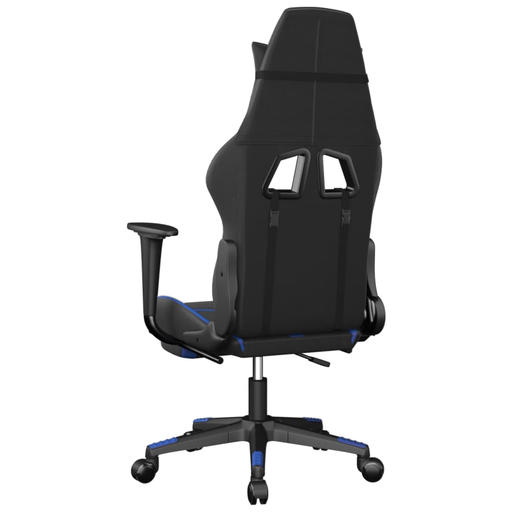 Cadeira de jogos e massagem e preto e imitação do pé azul