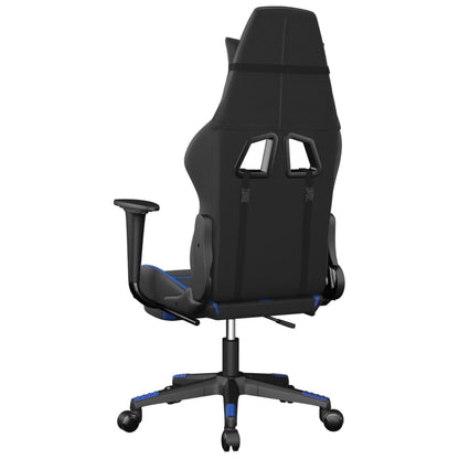 Cadeira de jogos e massagem e preto e imitação do pé azul