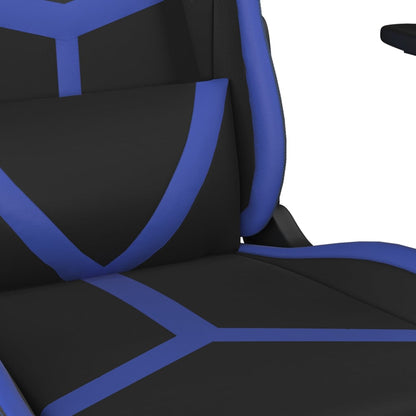 Cadeira de jogos e massagem e preto e imitação do pé azul