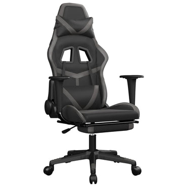 Gaming- und Massagestuhl mit schwarzer und grauer Fußstütze