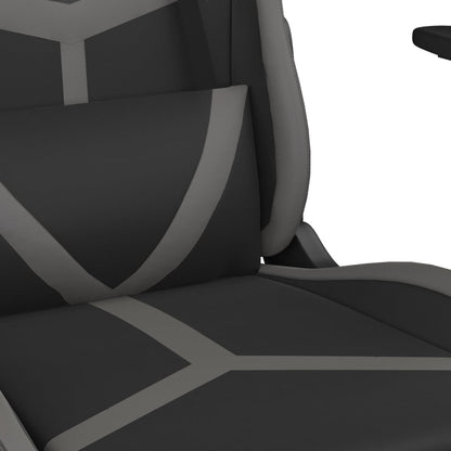 Gaming- und Massagestuhl mit schwarzer und grauer Fußstütze