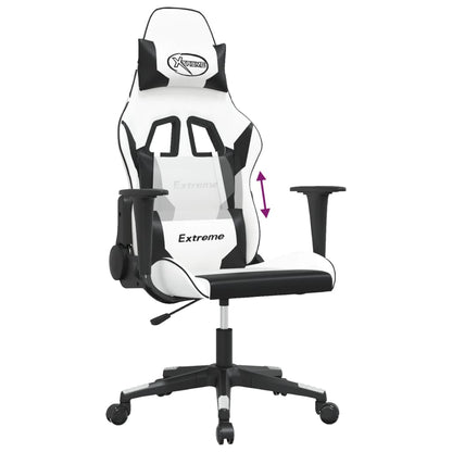 Cadeira de jogos e couro de massagem branca e preta