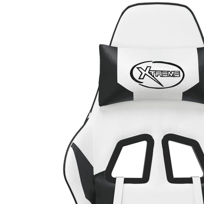 Cadeira de jogos e couro de massagem branca e preta