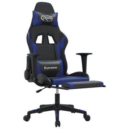 Cadeira de jogos e massagem e preto e imitação do pé azul