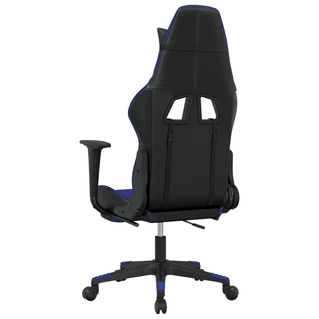 Cadeira de jogos e massagem e preto e imitação do pé azul