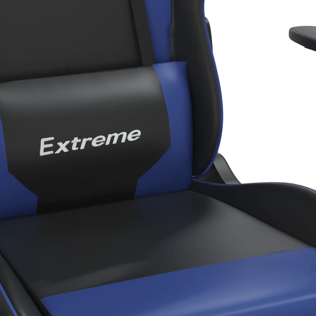 Cadeira de jogos e massagem e preto e imitação do pé azul