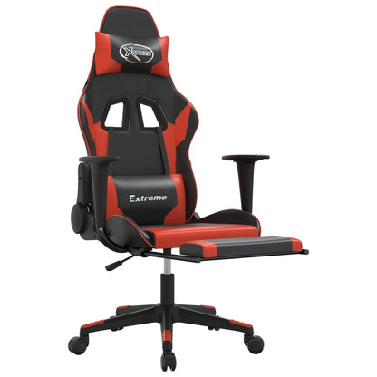 Cadeira de jogos e massagem e pé vermelho preto
