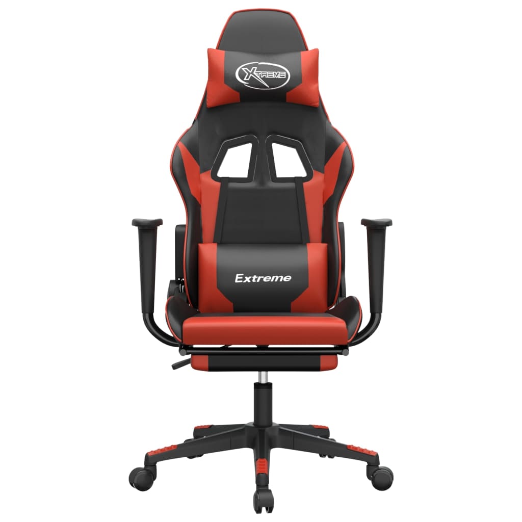 Cadeira de jogos e massagem e pé vermelho preto
