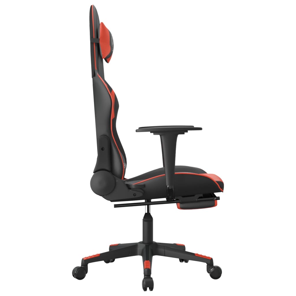 Cadeira de jogos e massagem e pé vermelho preto