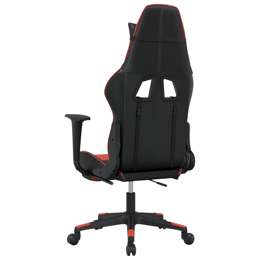 Cadeira de jogos e massagem e pé vermelho preto