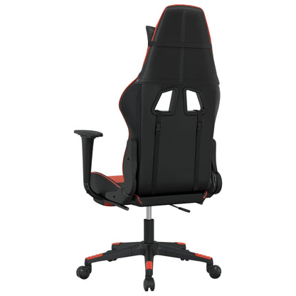 Cadeira de jogos e massagem e pé vermelho preto