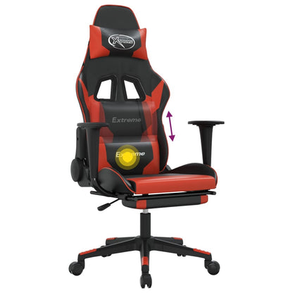 Cadeira de jogos e massagem e pé vermelho preto