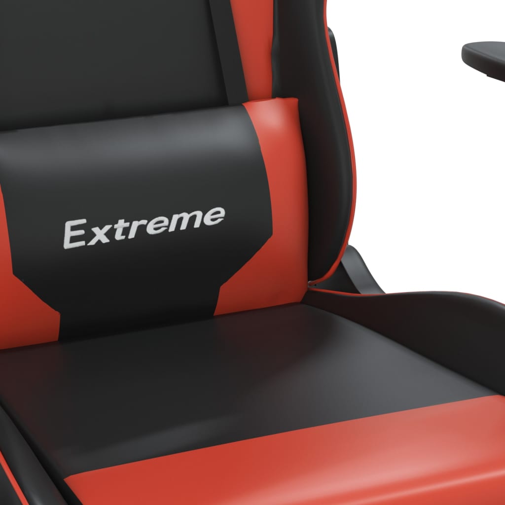 Cadeira de jogos e massagem e pé vermelho preto