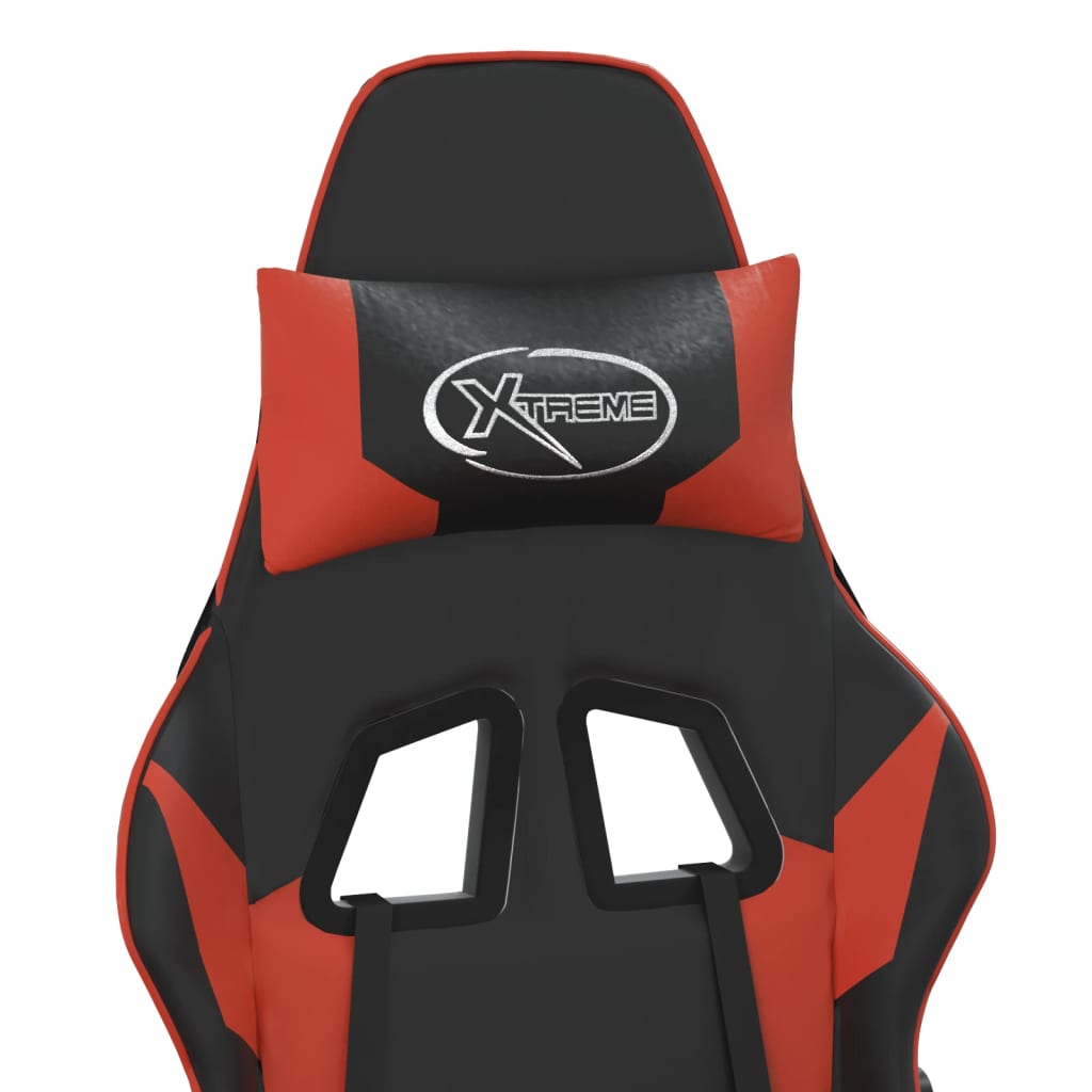 Cadeira de jogos e massagem e pé vermelho preto