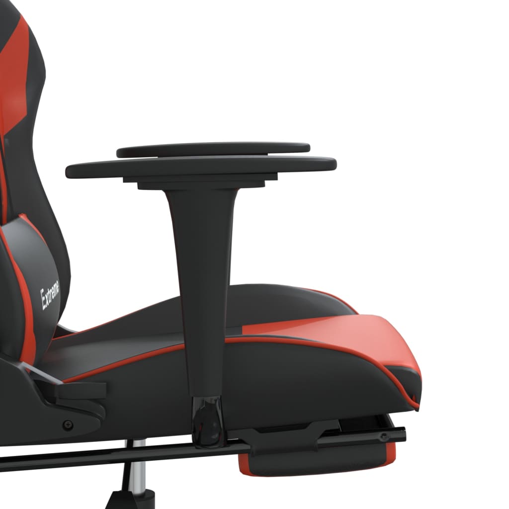 Cadeira de jogos e massagem e pé vermelho preto