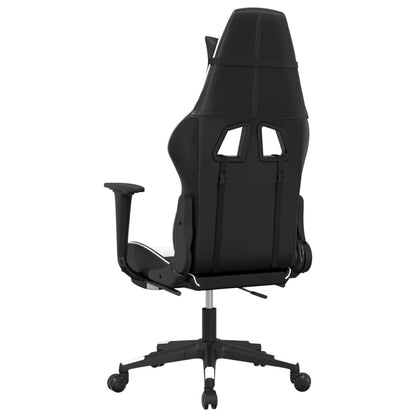 Cadeira de jogos e massagem e apoios de pés pretos pretos