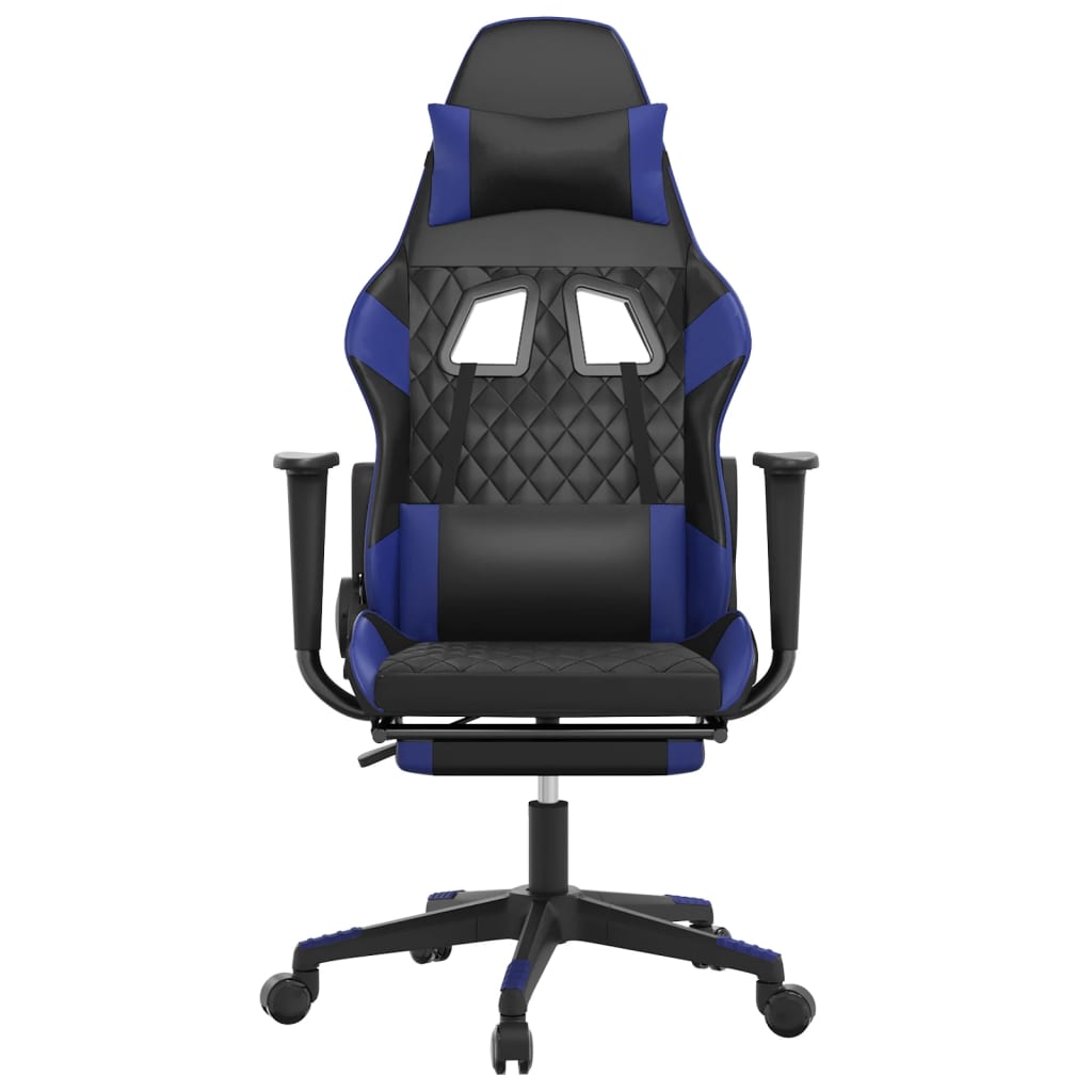 Cadeira de jogos e massagem e preto e imitação do pé azul
