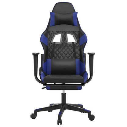 Cadeira de jogos e massagem e preto e imitação do pé azul