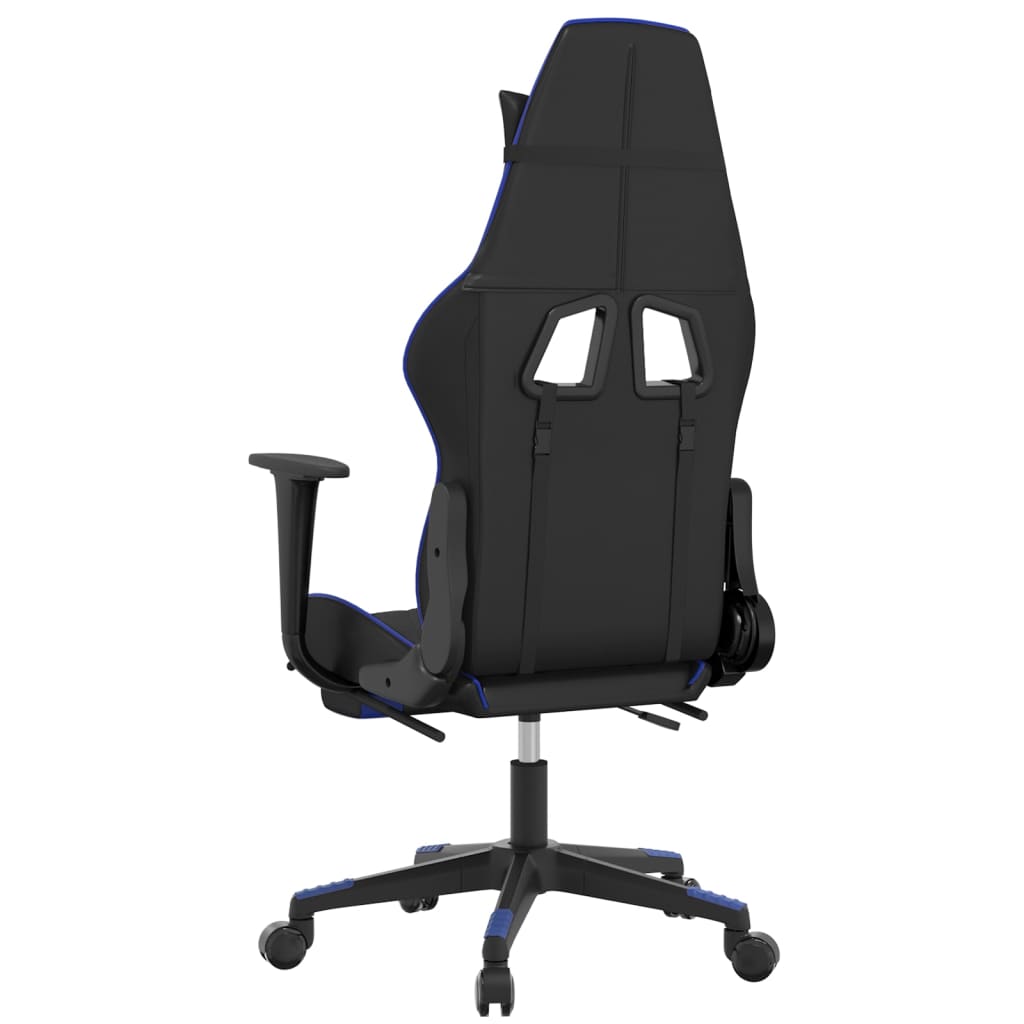 Cadeira de jogos e massagem e preto e imitação do pé azul