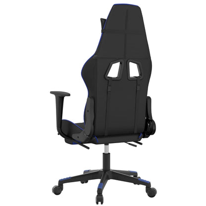 Cadeira de jogos e massagem e preto e imitação do pé azul
