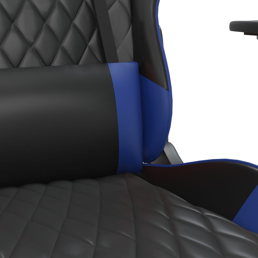 Cadeira de jogos e massagem e preto e imitação do pé azul