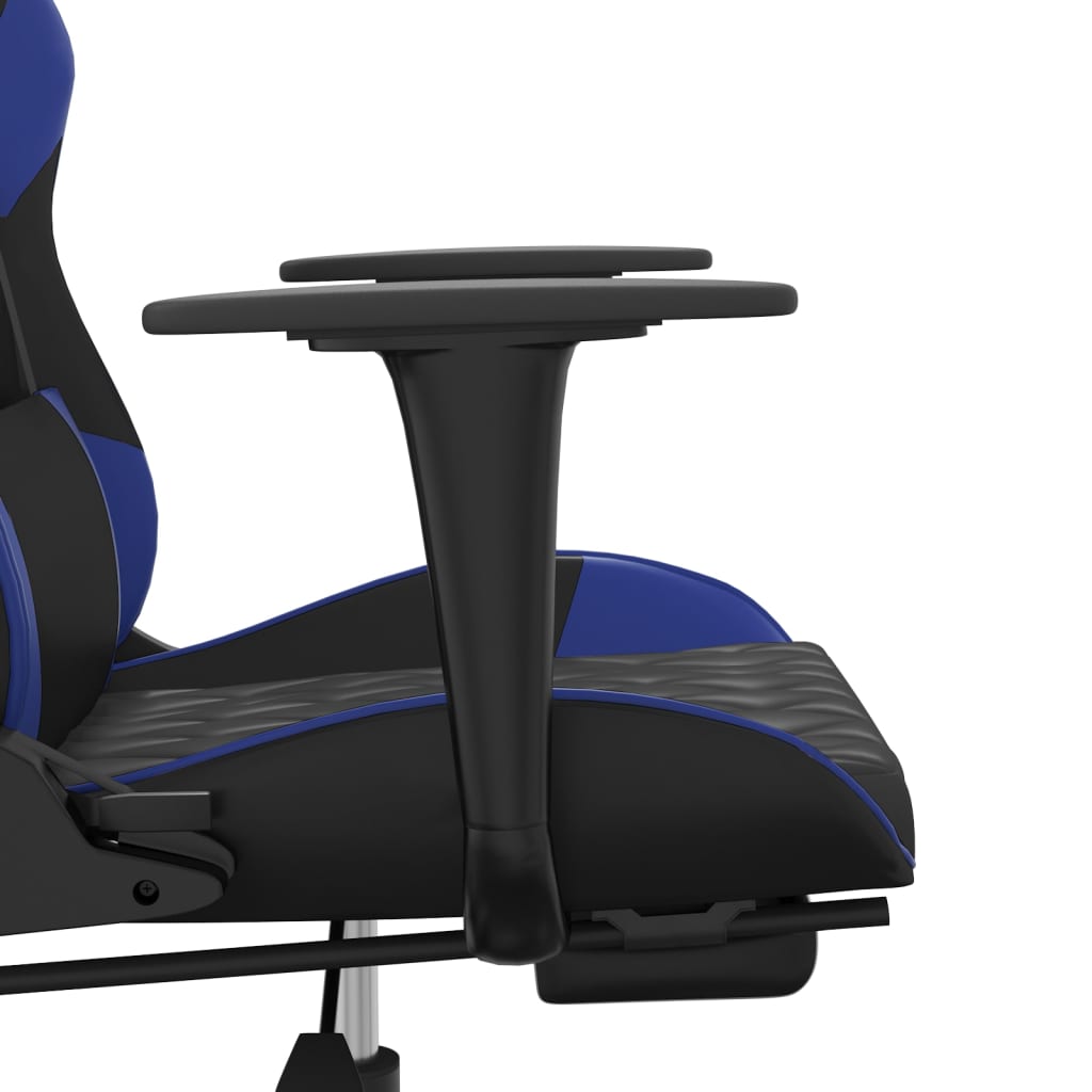 Cadeira de jogos e massagem e preto e imitação do pé azul