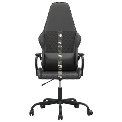 Cadeira de jogos e camuflagem de massagem e couro preto