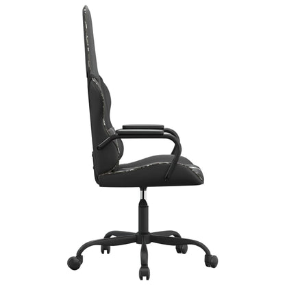 Cadeira de jogos e camuflagem de massagem e couro preto