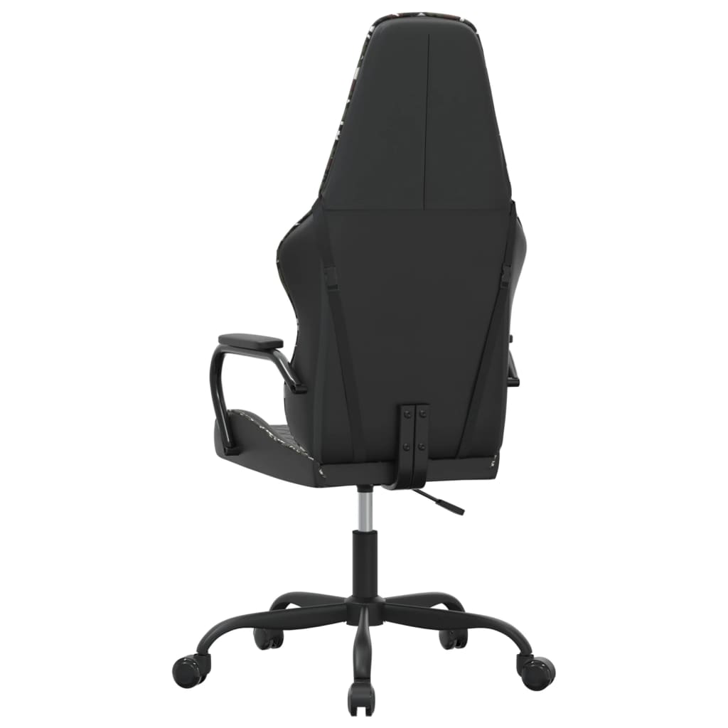 Cadeira de jogos e camuflagem de massagem e couro preto