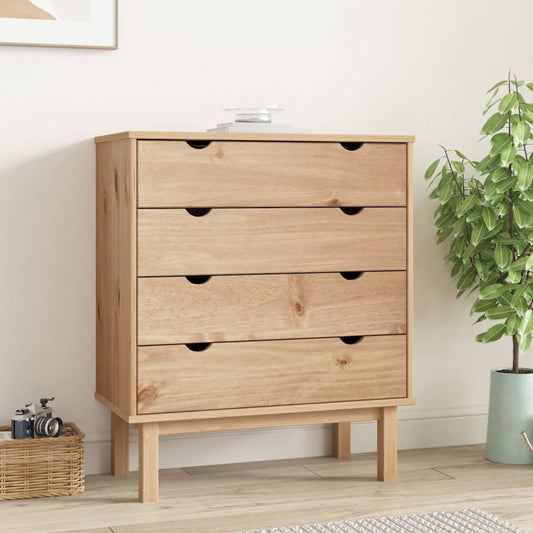 Commode à tiroirs Bois de pin massif OTTA