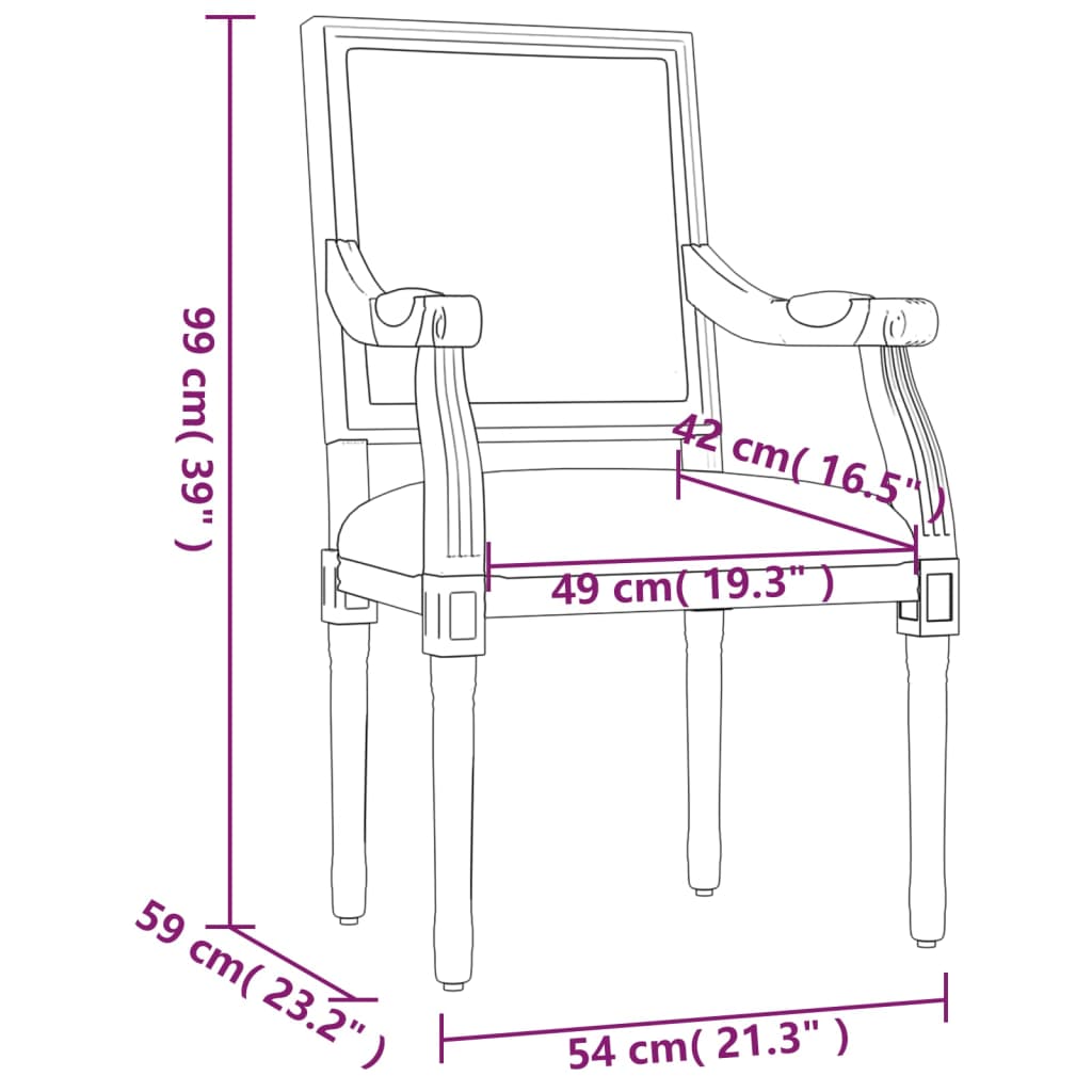Chaise de canapé beige 54x59x99 cm lin