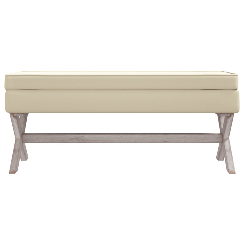 Tabouret de rangement Beige 110x45x49 cm Lin
