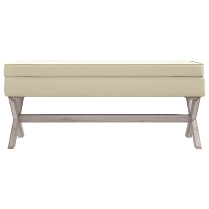 Tabouret de rangement Beige 110x45x49 cm Lin
