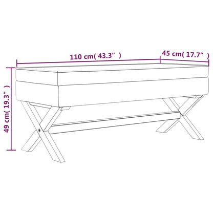 Tabouret de rangement Beige 110x45x49 cm Lin