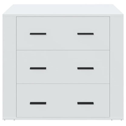 Buffet Blanc 80x33x70 cm Bois d'ingénierie