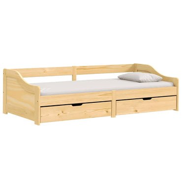 Bench bed with 2 alto drawers 90x200 cm solid pine wood