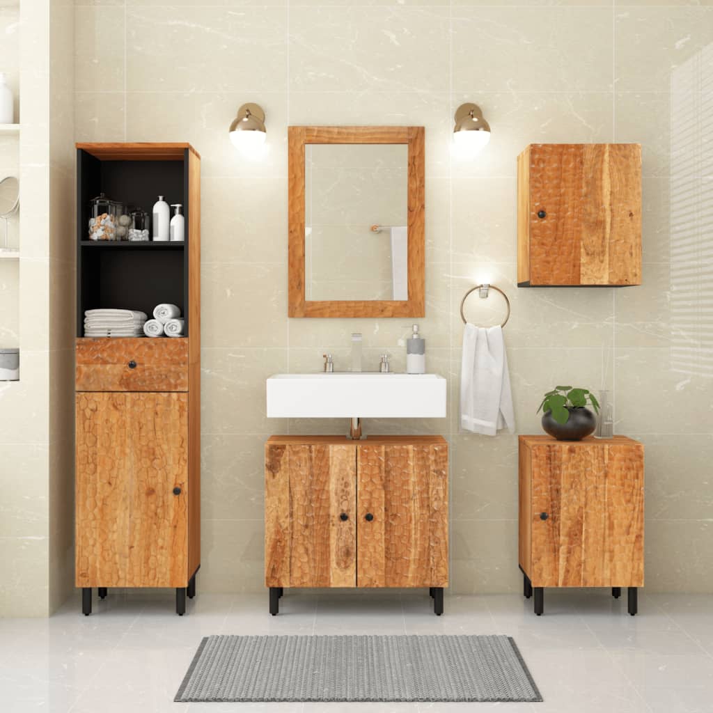 38x33x48cm Wand Acacia Holz Badezimmerschrank