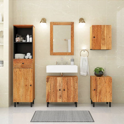 Armadio da bagno 38x33x160 cm Acacia in legno massiccio