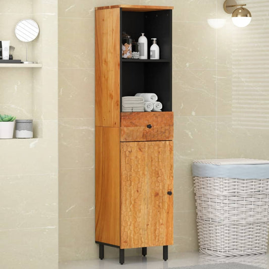 Armadio da bagno 38x33x160 cm Acacia in legno massiccio