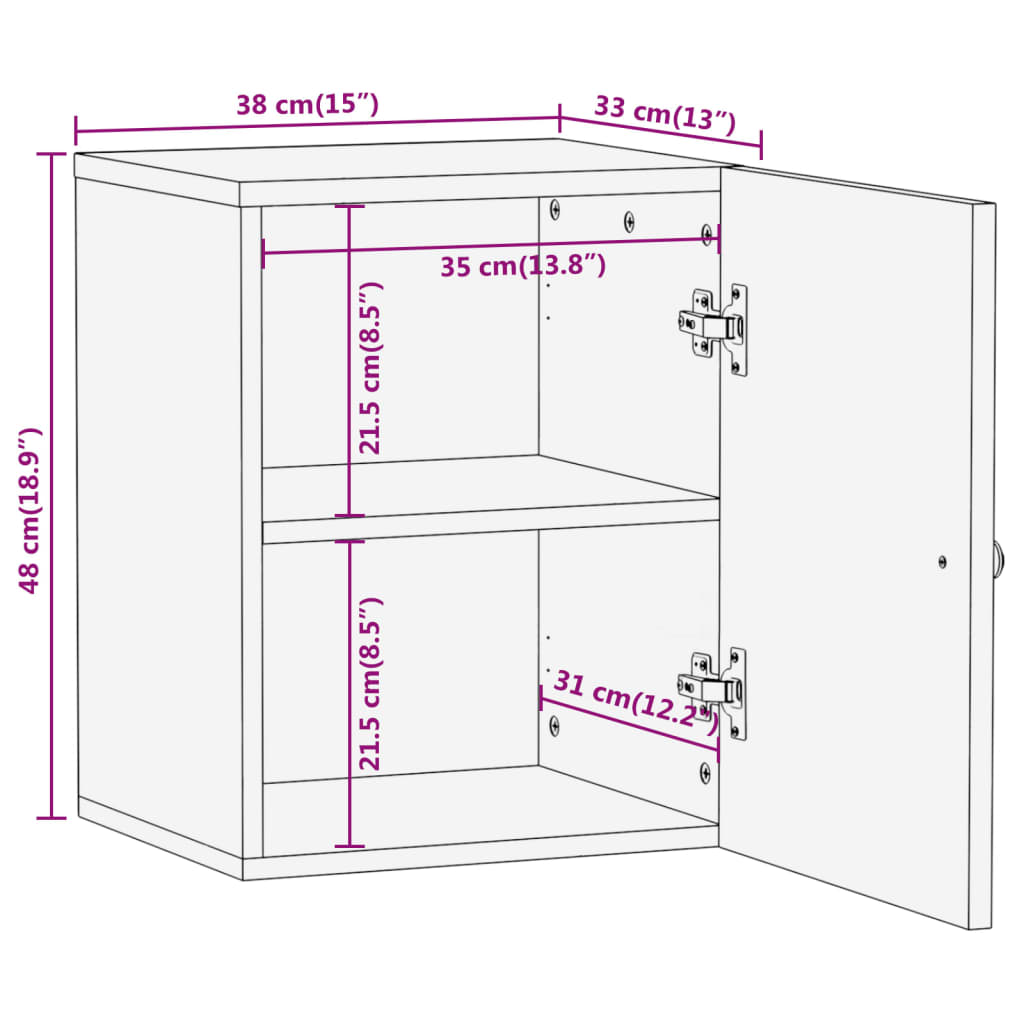38x33x48cm solid wood wall cabinet Mangoier