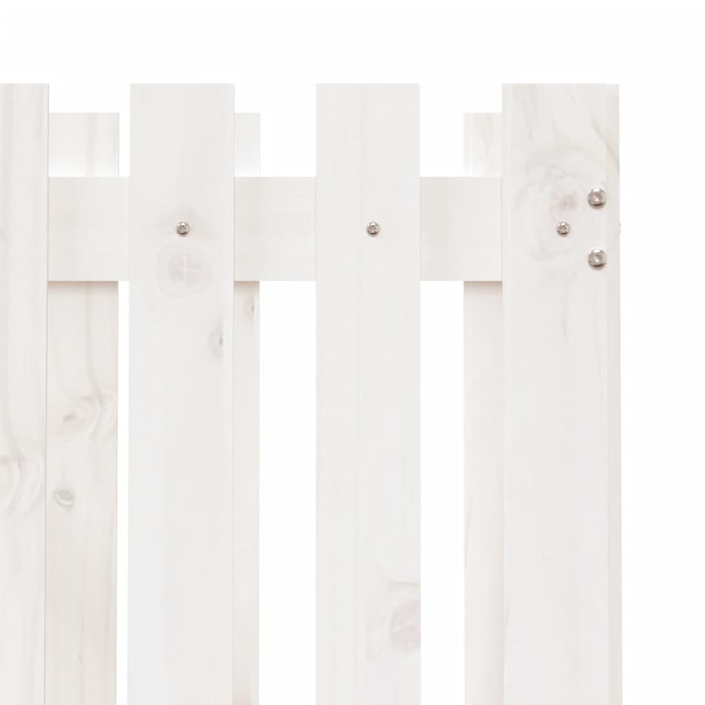Jardinière avec design de clôture blanc 70x70x70 cm pin massif